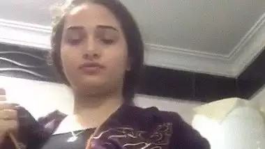 Cute Punjabi girl sucking her own boobs