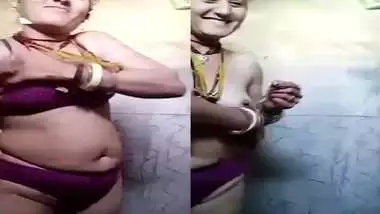 Mature village wife hot show before nude bath