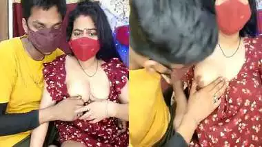 Young boy drinking breast milk with aunty boob sucking